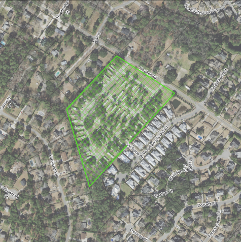 City planners have recommended a denial of a proposed 10-acre, 106-unit townhome development off Hooker Road, about a half-mile northwest of Wrightsville Avenue near Bradley Creek. (Port City Daily photo/Courtesy City of Wilmington)