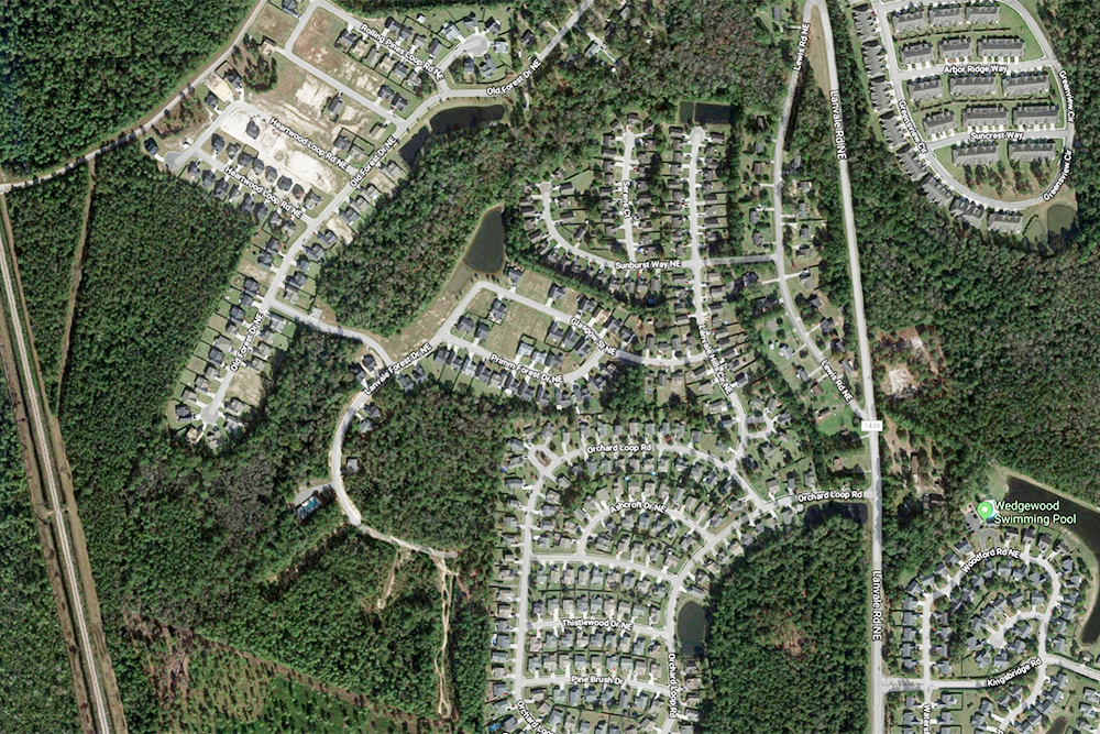 Leland is pursuing annexation options for Lanvale Forest, a neighborhood off Highway 17 in Brunswick County. (Port City Daily photo/Courtesy Google Maps)