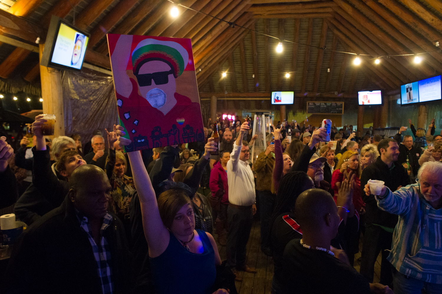 The crowd salutes the life of Danny Swinson at the memorial fundraiser for Danny Joe Swinson, who had passed away over the weekend. (Port City Daily photo/Mark Darrough)