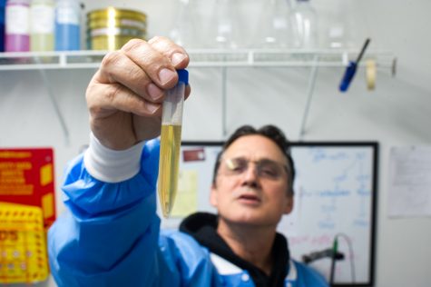 Broomtail owner Barry Owings in the lab. (Port City Daily photo/Mark Darrough)