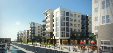 Artist's rendering of PIer 33, which will feature hundreds of luxury apartments, commercial and retail space, and a parking garage with over 500 spots. (Port City Daily photo / Courtesy Dewitt Carolinas)