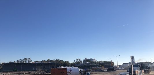 Construction is underway at the old Federal Point Shopping Center making way for a new shopping plaza anchored by a Publix (Port City Daily/Michael Praats)