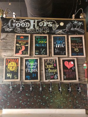 Current tap menu at Good Hops Brewing includes their most recent release, the Broken Hearted Stout. (Port City Daily photo/Courtesy Good Hops Brewing)