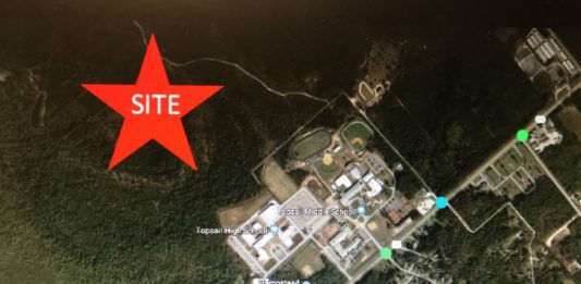 A vicinity map of the proposed Preserve mixed-use development on land northwest of Topsail High School in Hampstead. (Port City Daily photo/Courtesy Davenport Transportation Consultants)