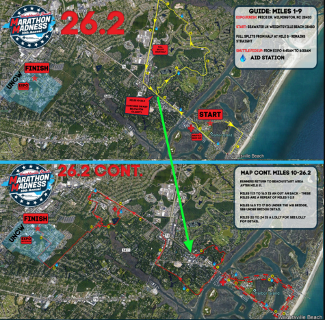 Map of the 2019 Wrightsville Beach Marathon. (Port City Daily photo / Wrightsville Beach Marathon)
