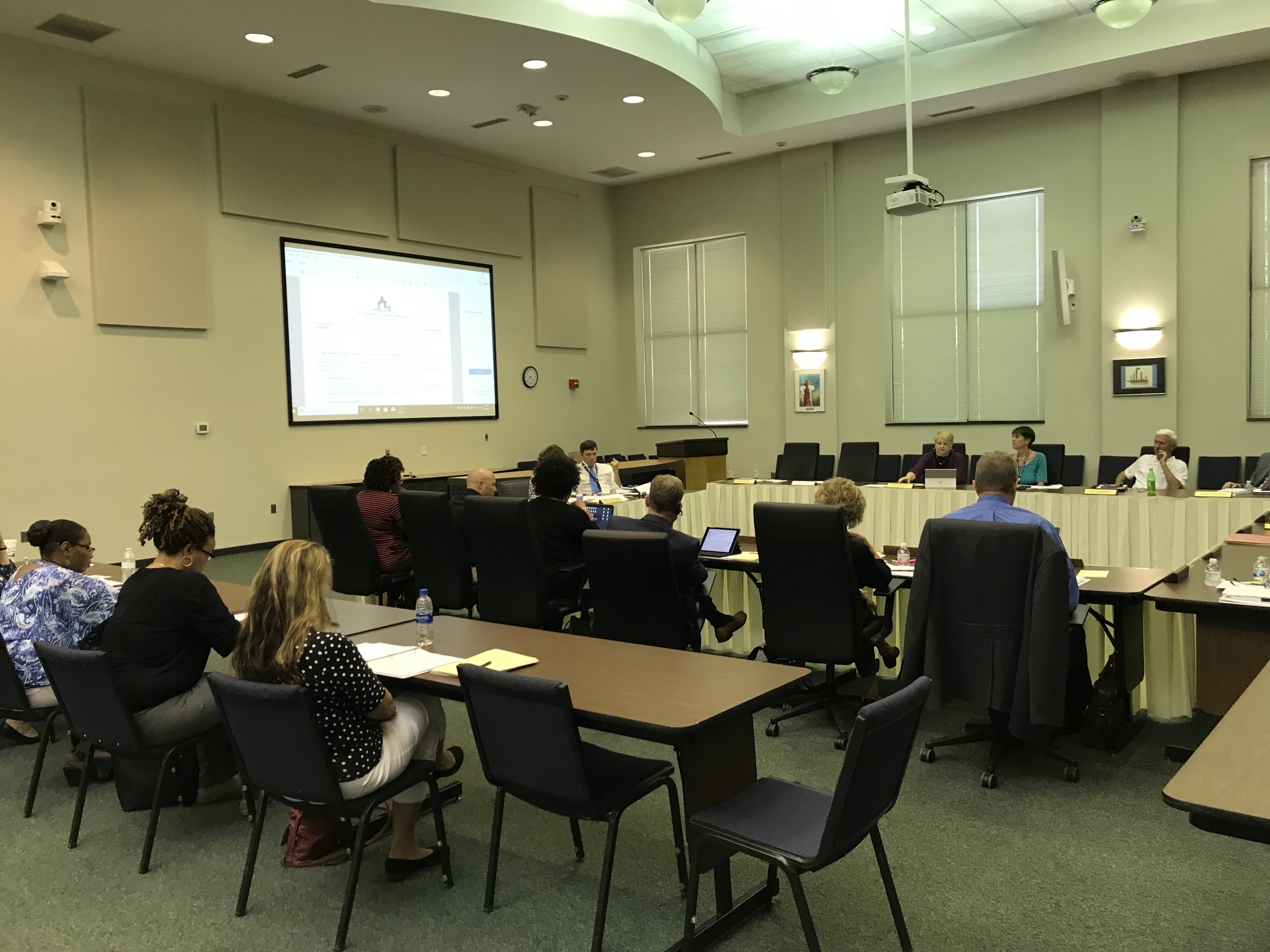 Superintendent Dr. TIm Markley said his staff would review the budget if it was the will of the board, but also offered his own concerns. (Port City Daily photo / Benjamin Schachtman)