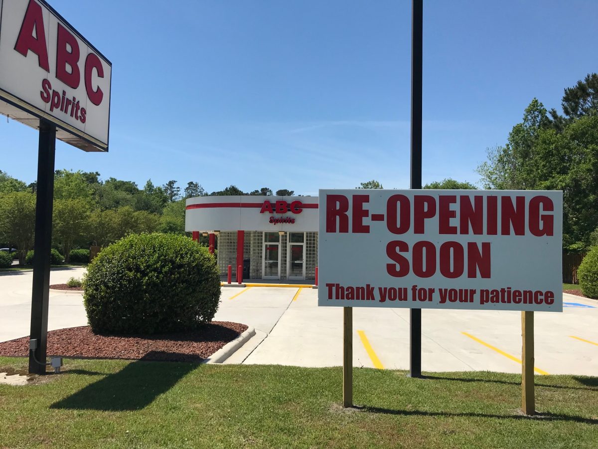 After suffering severe damage from Hurricane Florence, all the liquor in the Castle Hayne ABC store was destroyed and the interior was gutted. Now it's re-opening. (Port City Daily photo / Benjamin Schachtman)