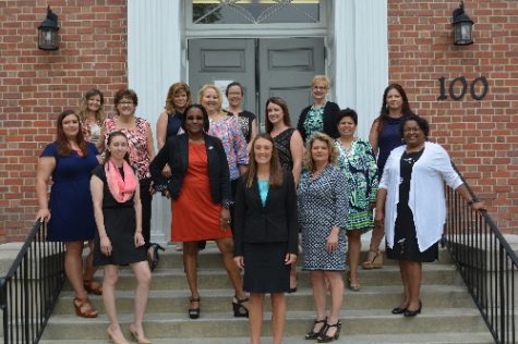 Elizabeth Craver, front, and her clerks have complained of consistent headaches and nosebleeds upon moving to temporary offices in the Judicial Annex in Burgaw. (Port City Daily photo/Courtesy Pender County Clerk's Office)