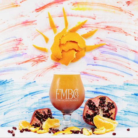 Flying Machine's Tangerine Pomegranate LZ1, inspired by the Tequila Sunrise cocktail. (Port City Daily photo/Courtesy Flying Machine Brewing Co.) 