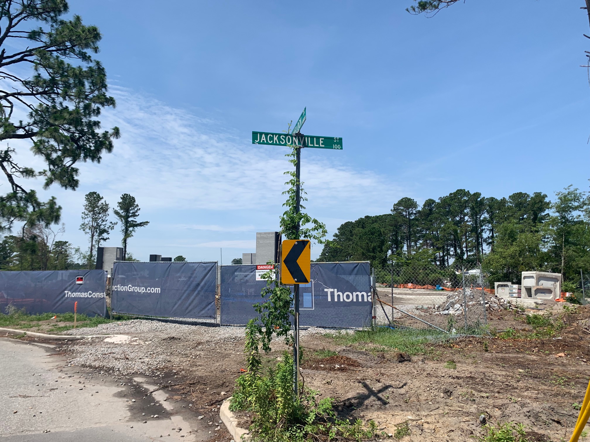 The Kerr Station Lofts development in currently under construction. (Port City Daily photo / Benjamin Schachtman)