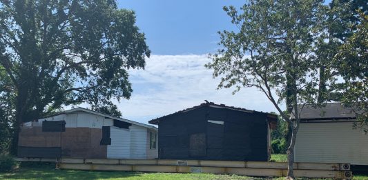 Brian Welchs house now sits in three sections on a lot near where he used to live. (Port City Daily photo / Benjamin Schachtman)