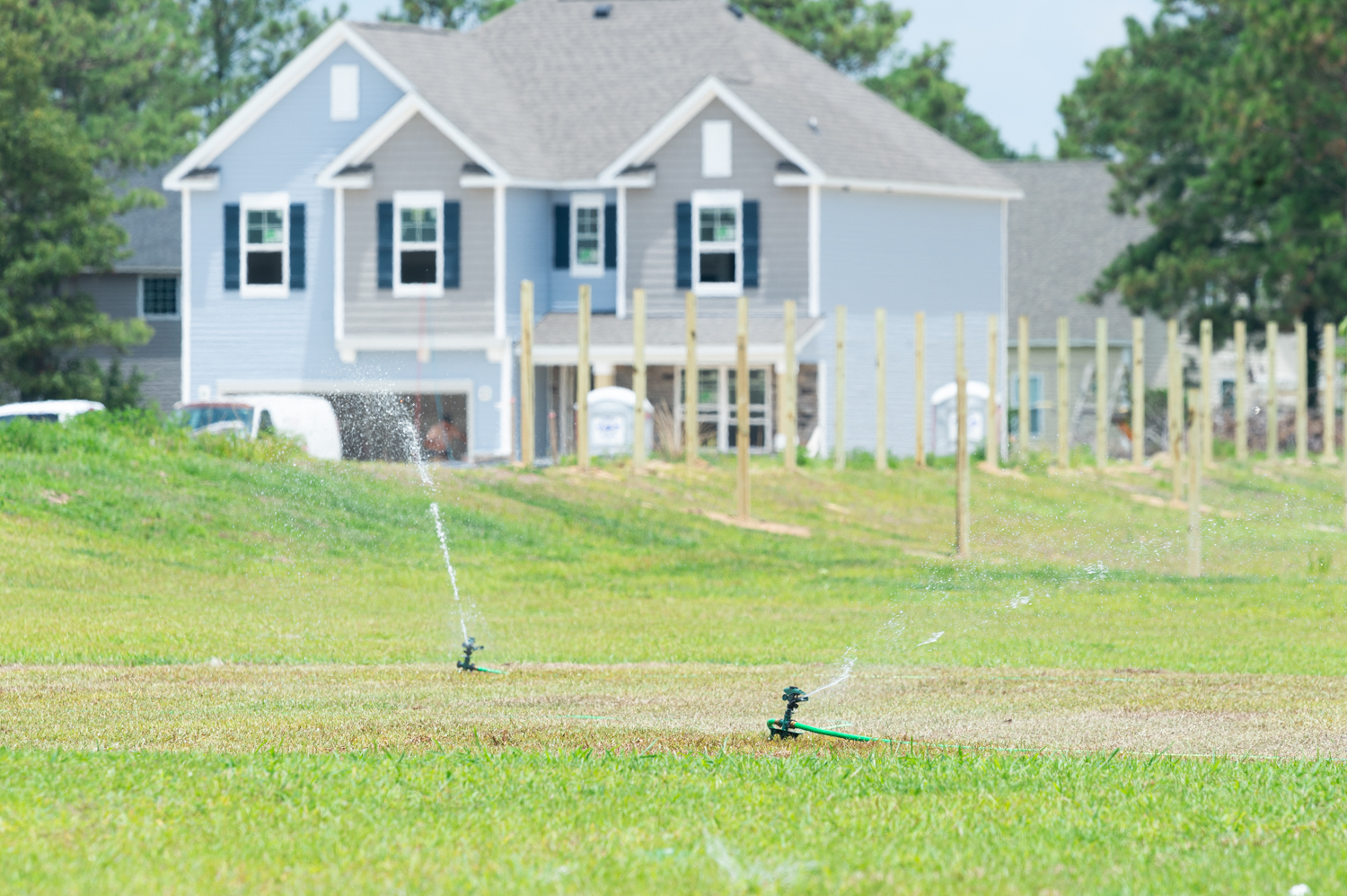 National developer DR Horton has used county water to irrigate new lawns at The Sound at Washington Acres in Hampstead. Pender County Utilities (PCU) Director Kenny Keel said they initially promised to use pond water. (Port City Daily photo/Mark Darrough)