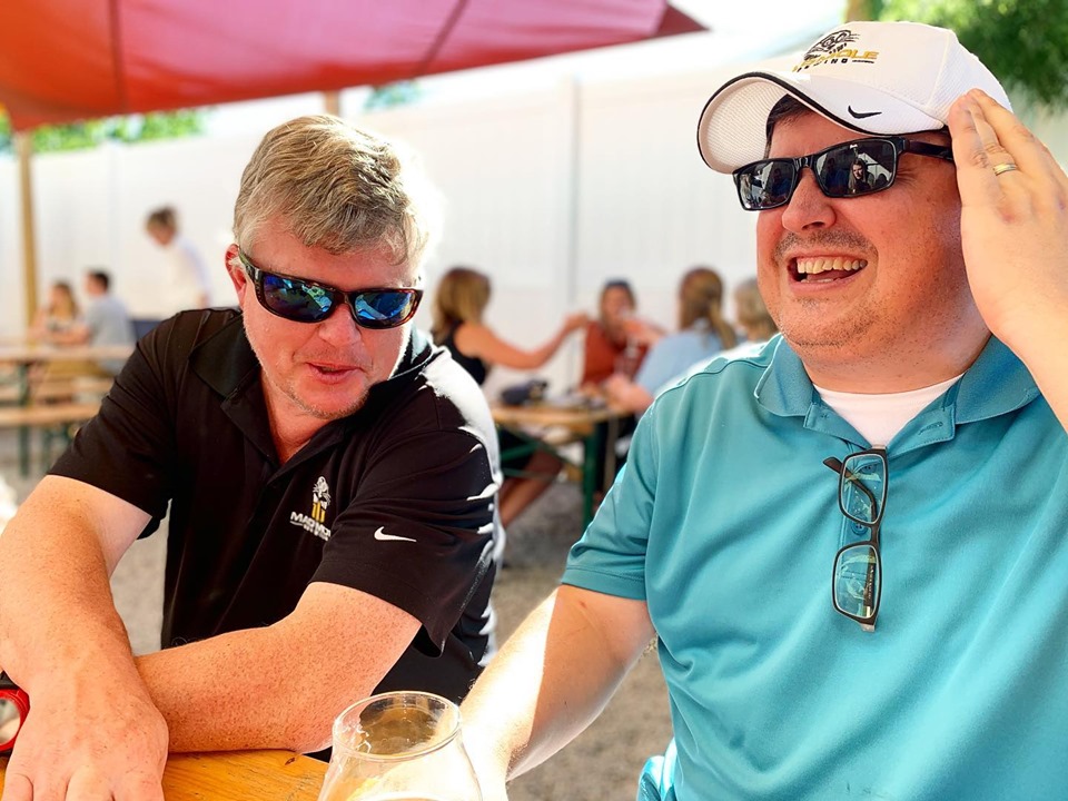 Co-owners Ole Pederson, left, and Martin de Jongh said the decision to set up an electric, solar-powered brewhouse was both environmental and economical. (Port City Daily photo/Courtesy Mad Mole Brewing)