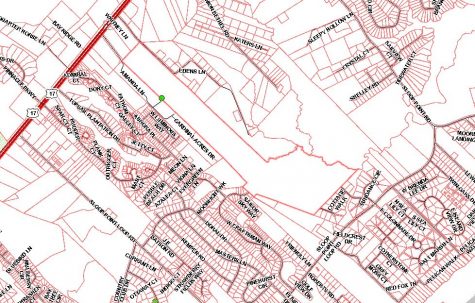 A Pender County GIS map shows the plot for the new Pecan Grove development. (Port City Daily photo/Courtesy Pender County) 