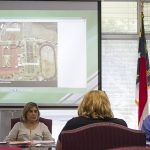 (Left) Brunswick County School Board Chair Catherine Cooke, (center) Chief Operating Officer Sue Rutledge, and (right) board member Gerald Benton, Jr. discuss much-needed school re-assignment lines at an Operations Committee meeting Tuesday. (Port City Daily photo/Johanna Ferebee)