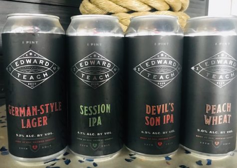 The current can lineup at Edward Teach Brewery. (Port City Daily photo/Courtesy Edward Teach Brewery)