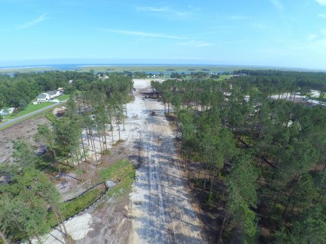 A service road on the eastern side of the 68-acre property near the Intracoastal Waterway. (Port City Daily photo/Courtesy Destination Realty Corporation)