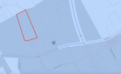Pender County GIS mapping shows property, donated by Allan Sullivan, to Surf City for the new town hall and police department. (Port City Daily photo/Courtesy Pender County GIS)