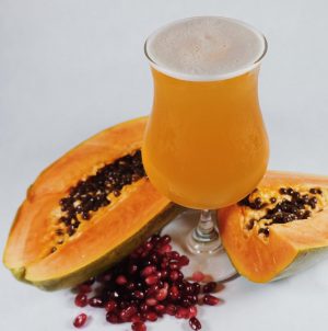 Flyrap Brewing's Sour Papaya Pomegranate Saison. (Port City Daily photo/Courtesy Flytrap Brewing)