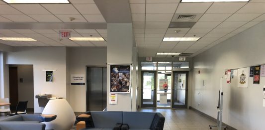 The lobby at Wilmington Early College High School, where NHCS employee Sherri Yelton now works following a contentious grievance process at Forest Hills Elementary. (Port City Daily photo / File)