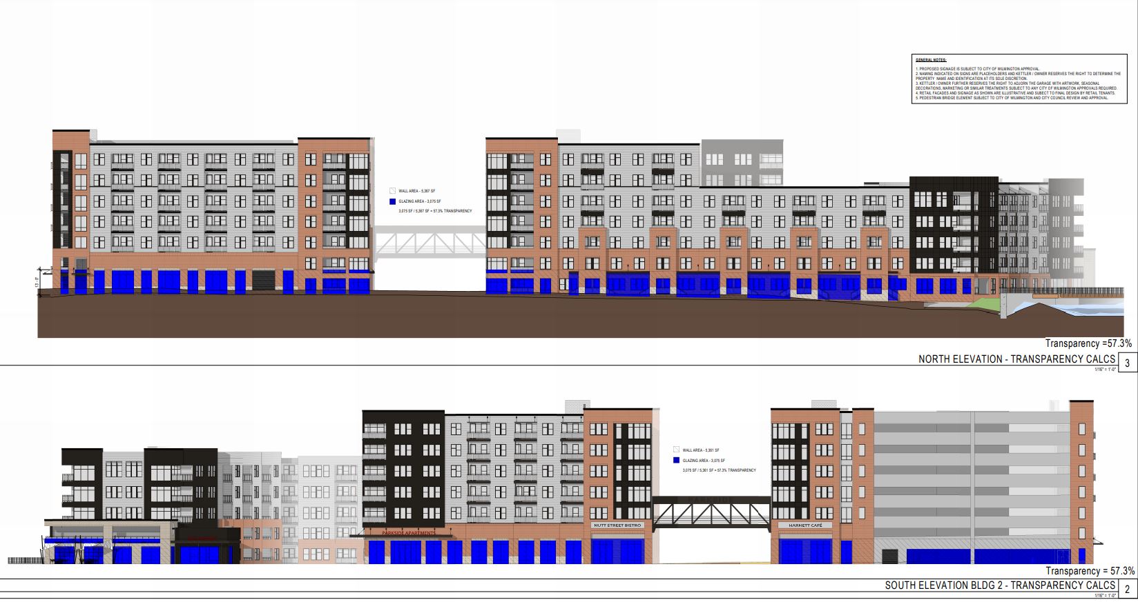 Plans for a seven-story mixed-use development on the Wilmington Riverwalk were submitted this week. (Port City Daily photo / Wilmington)