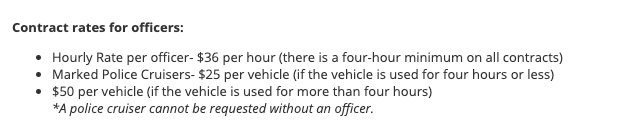 Despite only paying officers less than $20 an hour (for new hires), the Wilmington Police Department charges $36 per hour to contract out officers (Port City Daily/Courtesy WPD)