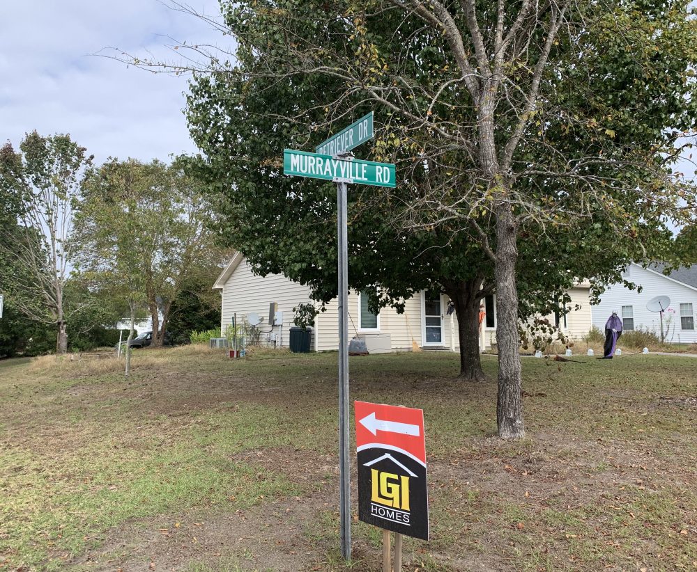 Murrayville Road currently dead ends near Hanover Reserve but there are plans in the works to extend it when the Military Cutoff Road extension is complete --- and new development is already in the works (Port City Daily/Michael Praats)