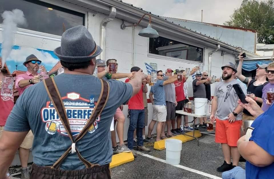 Waterline Brewing Company's annual Oktoberfest Under the Bridge features the traditional stein-holding competition. (Port City Daily photo/Courtesy Waterline Brewing Co.)