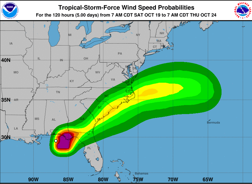 Tropical Storm Nestor has been downgraded to a post-tropical cyclone (Port City Daily/NOAA)