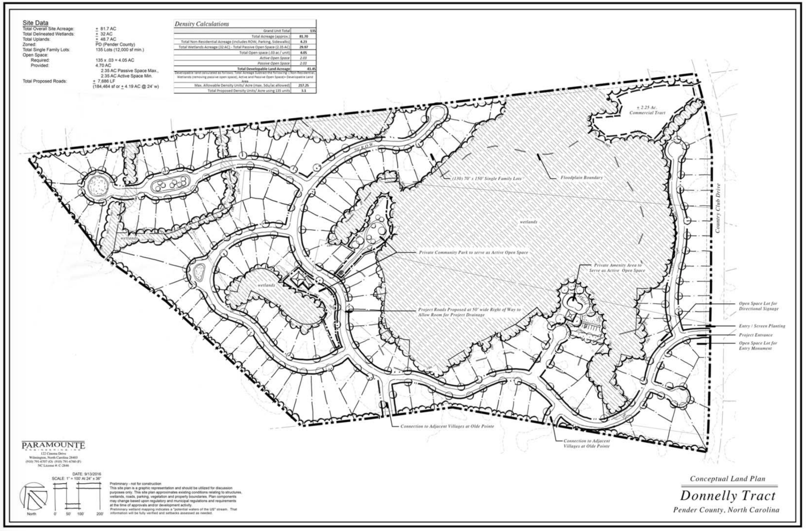 A conceptual land plan for the first section of the new Carolina Creek subdivision in Hampstead, just southeast of Lowe's Home Improvement on Country Club Drive. (Drawing courtesy Pender County)