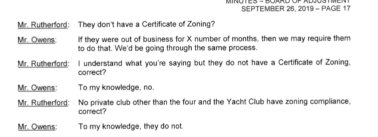 In meeting minutes from a Board of Adjustment hearing from last month, Town Manager Tim Owens acknowledges that there are other bars in town not in compliance with zoning regulations (Port City Daily/Courtesy Town of Wrightsville Beach)