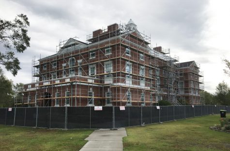 Nearly 13 months after Hurricane Florence damaged the Pender Courthouse, exterior work is just now underway while the county continues to seek FEMA assistance for interior renovations. (Port City Daily photo/Courtesy Pender County)