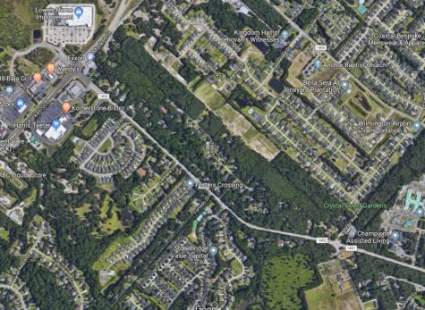 A proposed 52-acre development in northern Porters Neck would require a conditional rezoning permit to allow more than double the currently allowed density. (Port City Daily photo / Google)