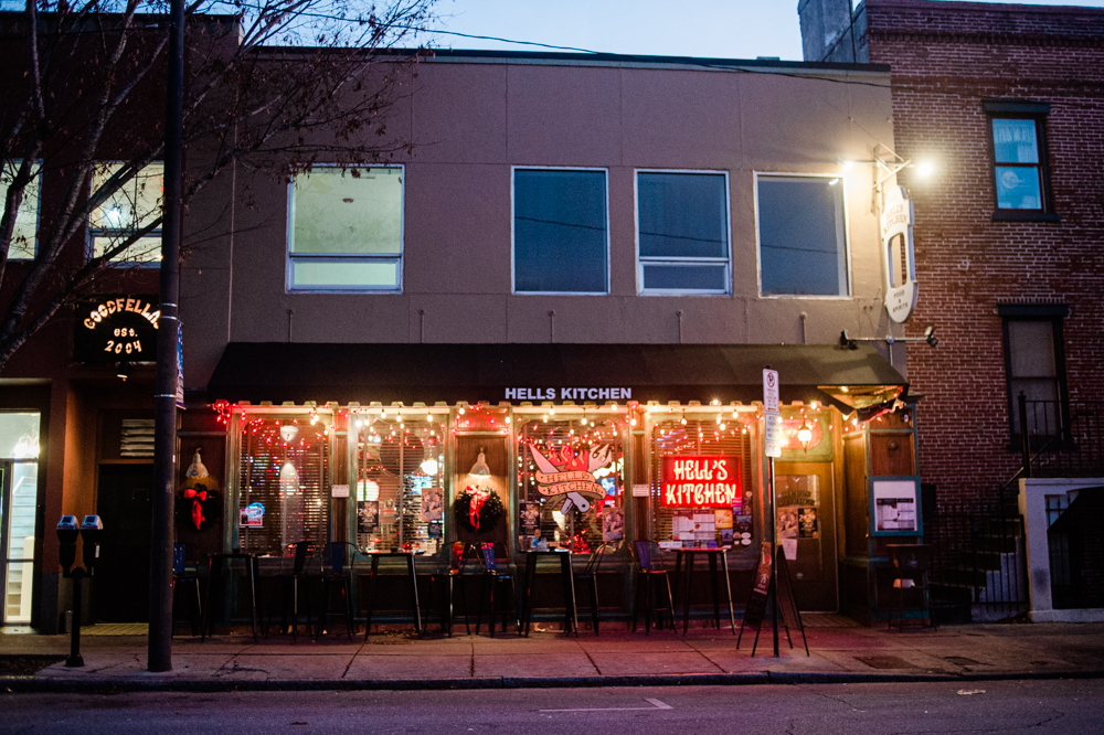 A handful of restaurants and bars in the Wilmington area, like Hell'l Kitchen on Princess Street, will remain open on Christmas day. (Port City Daily photo/Mark Darrough)