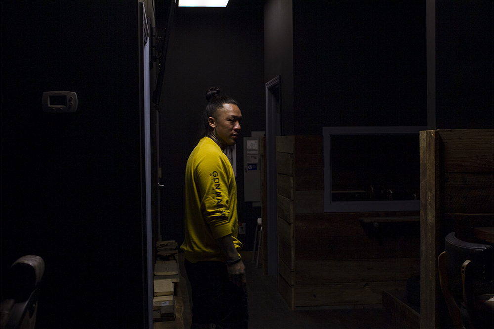 Dynh Le walks through his new business venture, GDN Man Cave on Racine Drive, a new business he was set to open before the state closure due to coronavirus. (Port City Daily photo/Johanna F. Still)