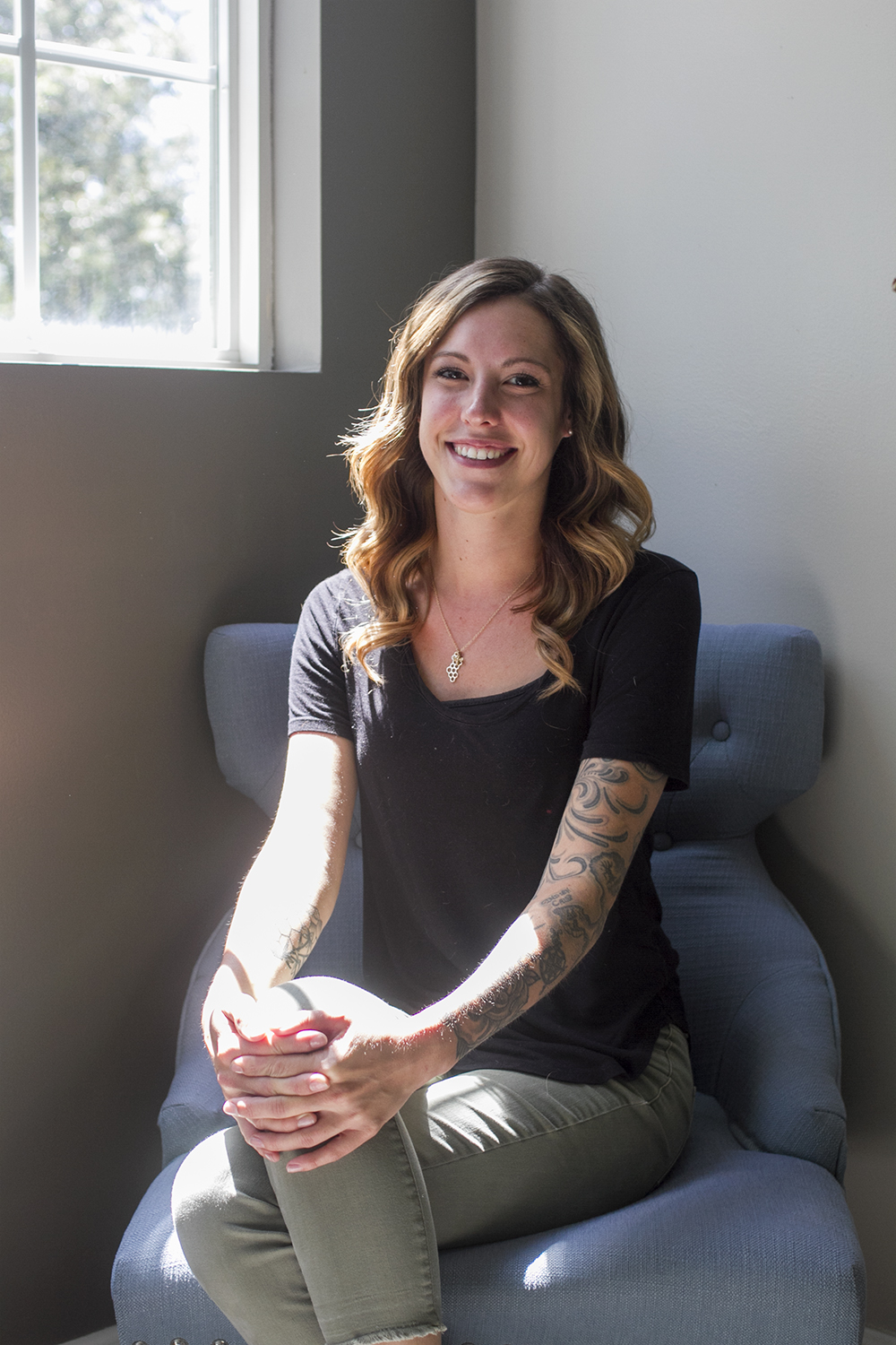 Jasmine Kay pictured in Freedom Salon, a small hair salon located off Carolina Beach Road in Wilmington. (Port City Daily photo/Johanna F. Still)