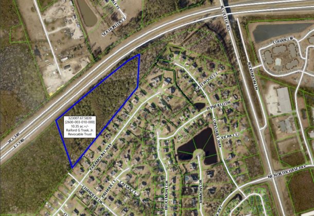 Developers hope to rezone a 10,35 site in the Northcase neighborhood to allow denser residential construction. (Port City Daily photo / New Hanover County Planning and Zoning)