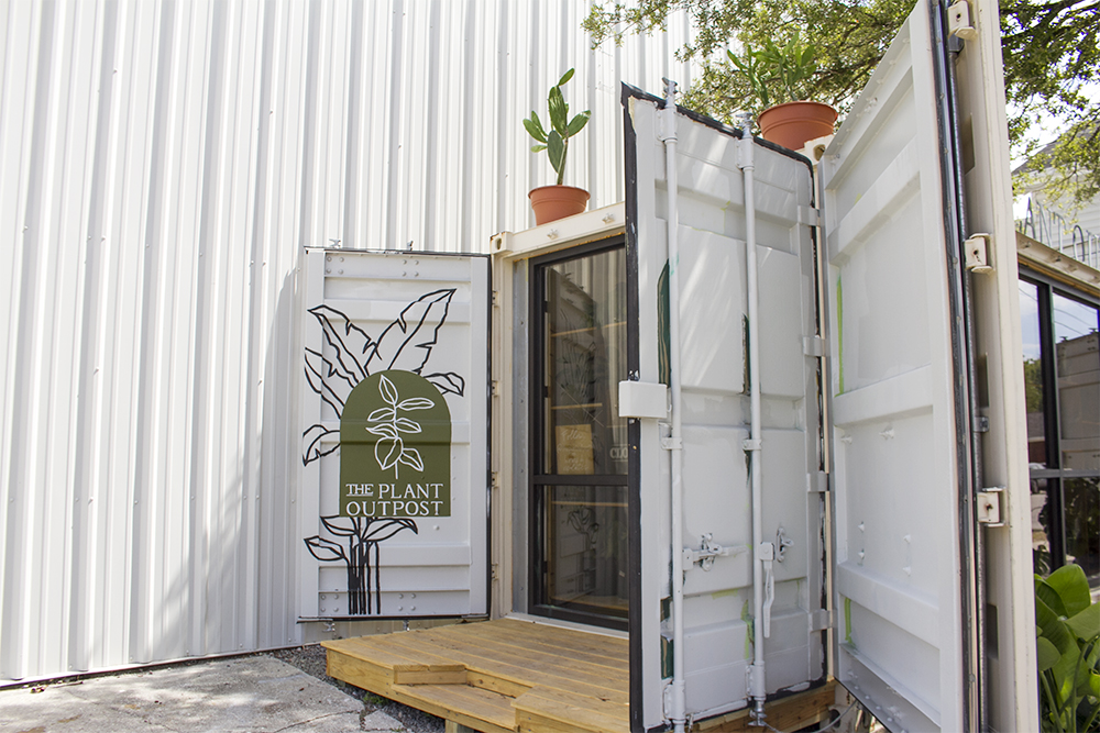 The Plant Outpost has opened in a shady spot next to Queen Street Barbershop in the Cargo District. (Port City Daily photo/Johanna F. Still)
