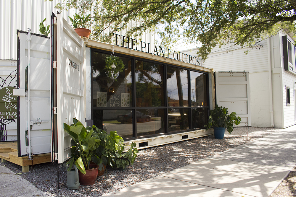 The Plant Outpost has opened in a shady spot next to Queen Street Barbershop in the Cargo District. (Port City Daily photo/Johanna F. Still)