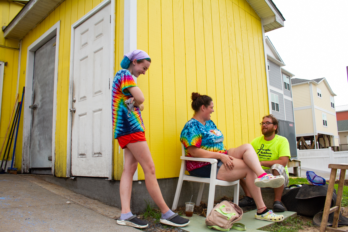 Pepperoni Grill employees take a break from work, where business was slow in a post-storm environment. (Port City Daily photo/Johanna F. Still)