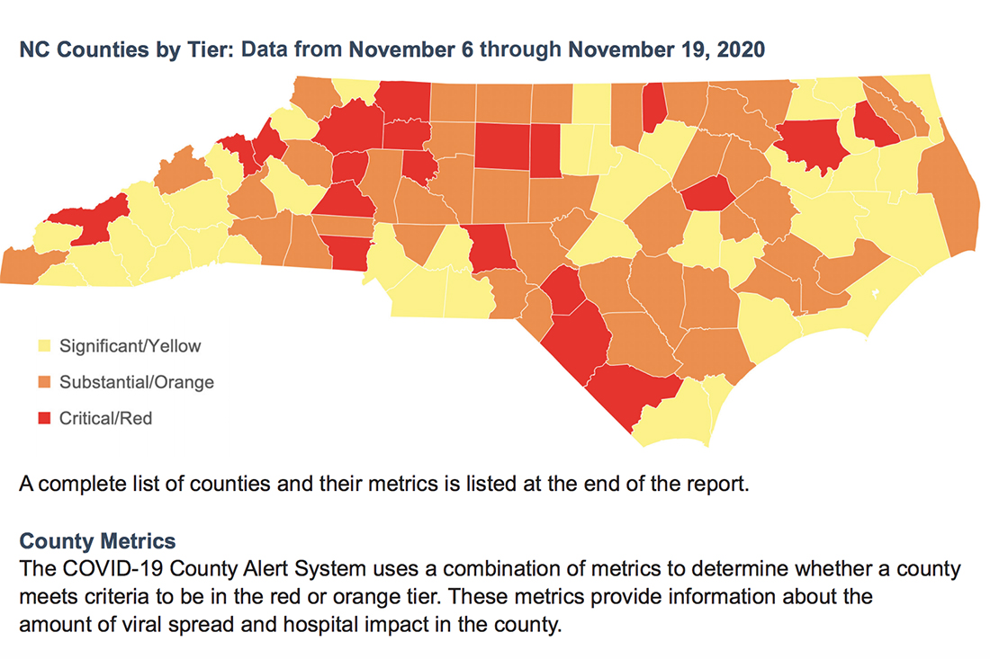 The state has announced increased mask restrictions ahead of the Thanksgiving holiday. (Port City Daily photo/Courtesy NCDHHS)
