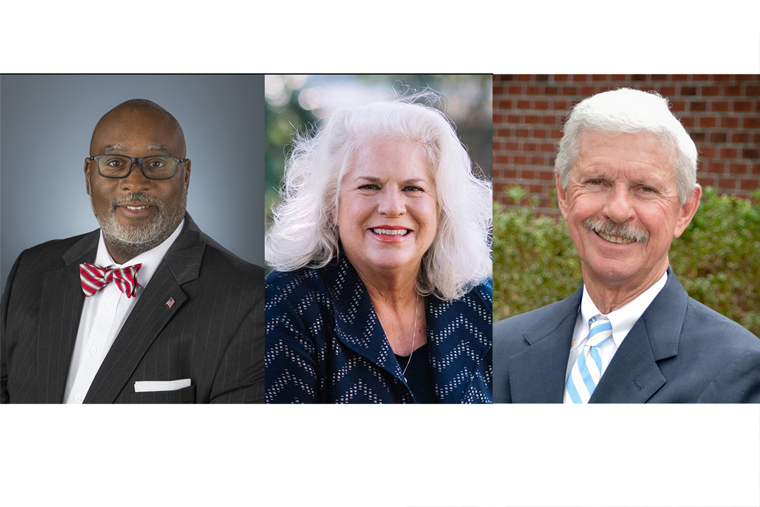 Jonathan Barfield Jr., Deb Hays, and Bill Rivenbark were all elected to serve on the New Hanover County Board of Commissioners, should Tuesday night's election results hold. (Port City Daily photo/Courtesy Barfield, Hays, and Rivenbark)