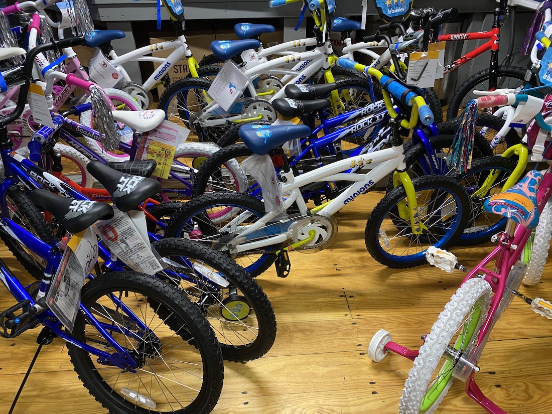 Jimmy's at Wrightsville Beach collected more than 1,000 bikes during its Toys for Tots collection drive this year. (Port City Daily photo/Shea Carver)
