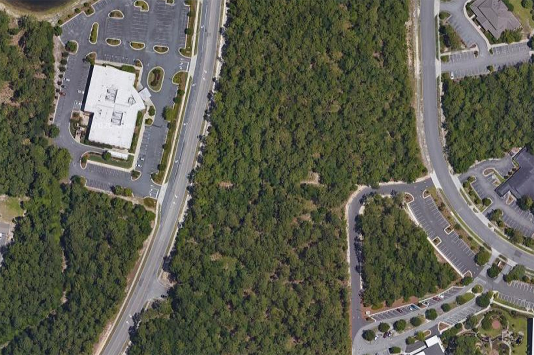 The Healing Place will be located on a 8.7-acre undeveloped lot on Medical Center Drive (center). (Port City Daily photo/Courtesy Google Maps)