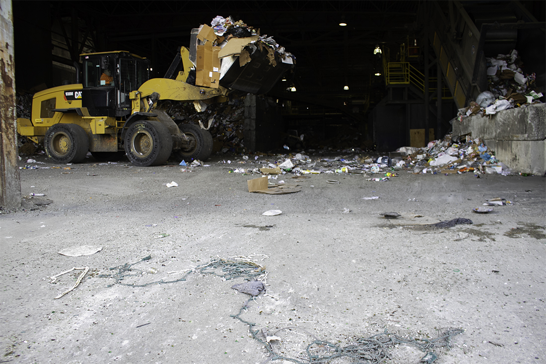 Christmas lights, toys, masks, bowling balls, and all kinds of materials that can't be recycled end up at New Hanover County's recycling plant, causing delays and difficulties in production. (Port City Daily photo/Johanna F. Still)