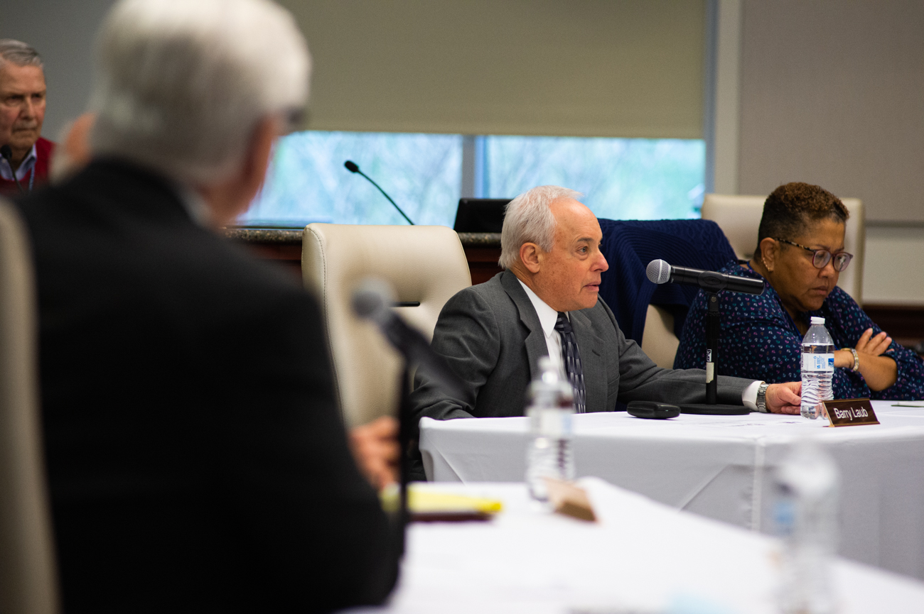H2GO Commissioner Barry Laub speaks at a joint H2GO-Town of Leland meeting March 19. (Port City Daily photo/Mark Darrough)