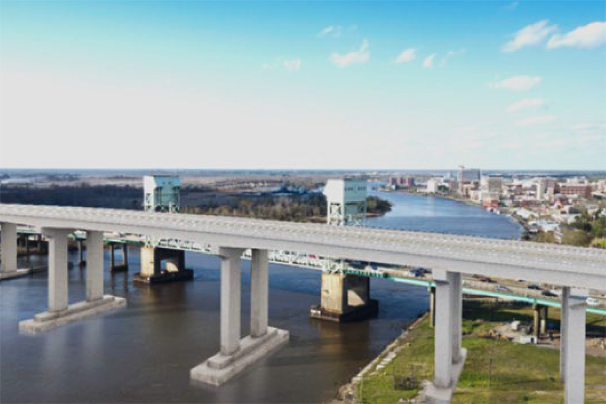 A private developer has proposed replacing the Cape Fear Memorial Bridge with a 135-foot high-rise and introducing a tolling system. (Port City Daily photo/Courtesy WMPO)
