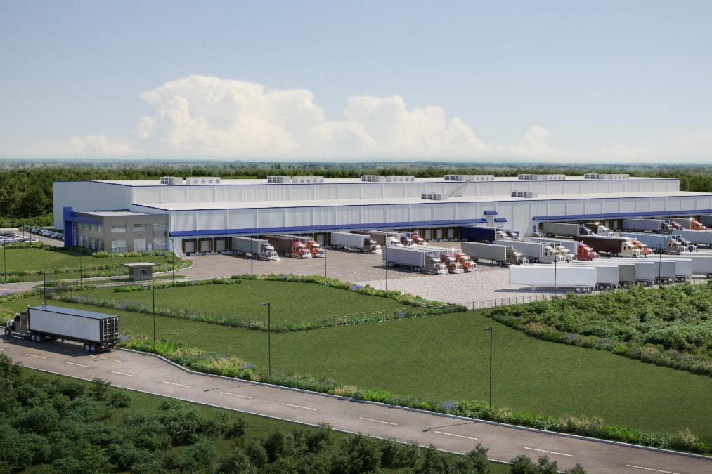 A rendering of the $40 million cold storage facility in the Pender Commerce Park depicts a massive warehouse with ceiling clearance of at least 50 feet. (Port City Daily photo/Courtesy Wilmington Business Development)