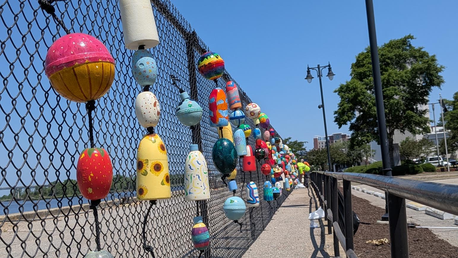 Art meets infrastructure: City decorates downtown Riverwalk section as it awaits bulkhead repairs